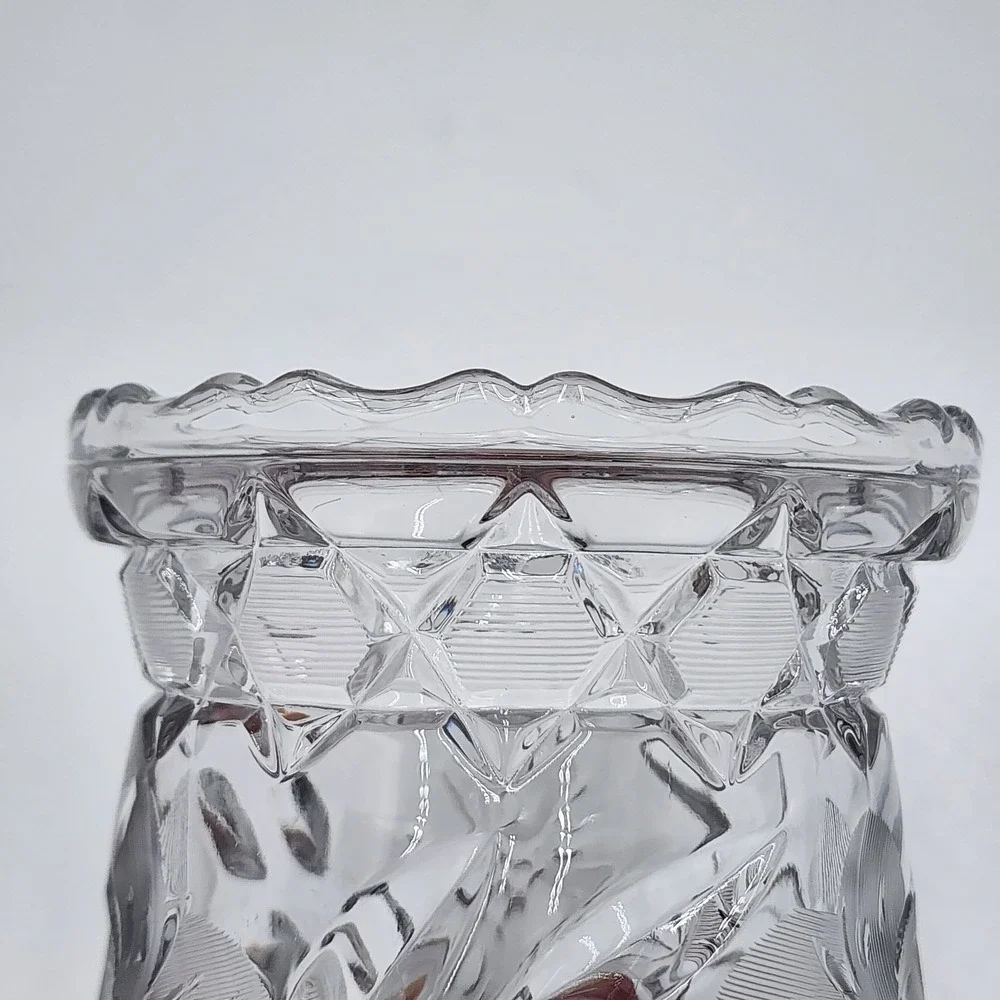 McKee Clematis Sugar Bowl Innovation Cut Clear Pressed Glass EAPG Antique 1910s